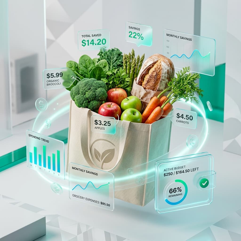 Budget & Grocery Shopping Illustration